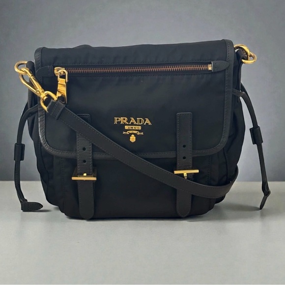 Prada Handbags - PRADA Nylon Flap Shoulder Crossbody Bag
